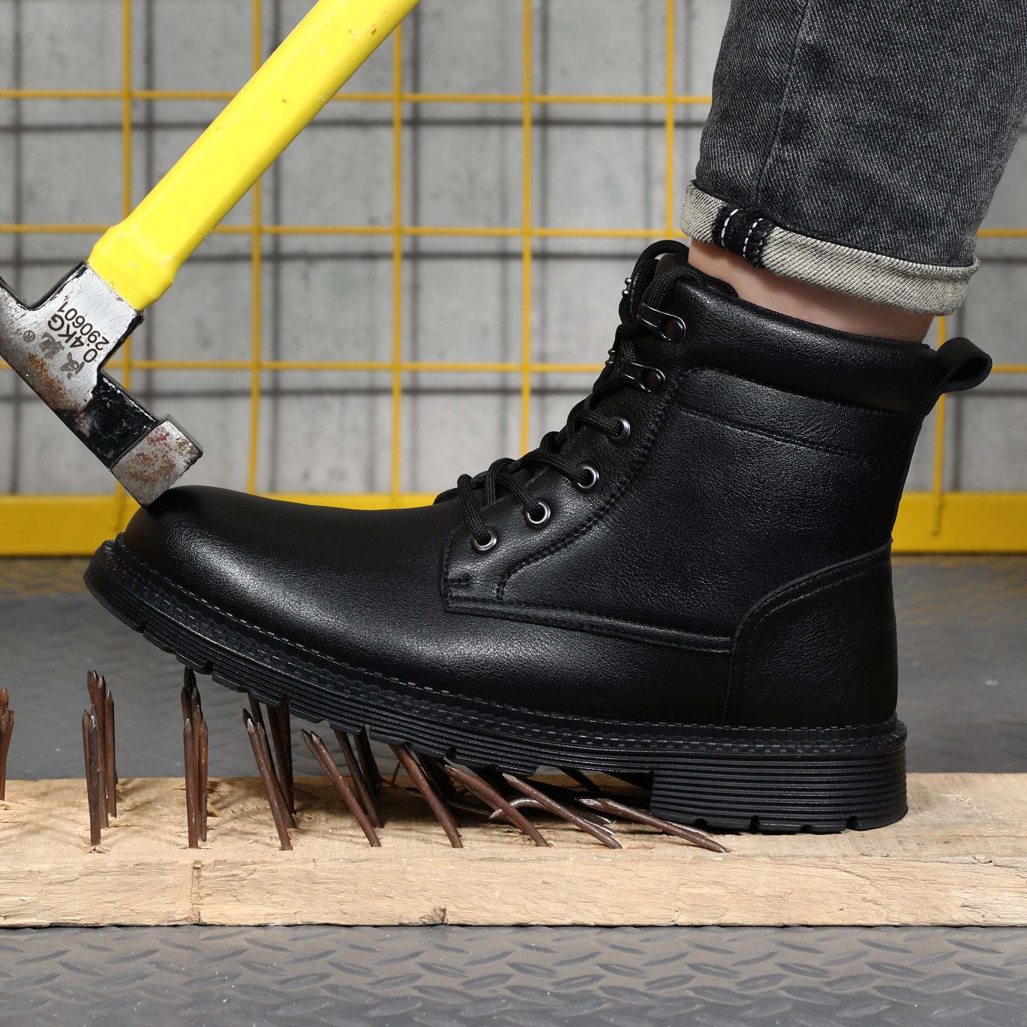 Mens steel toe store lace up boots