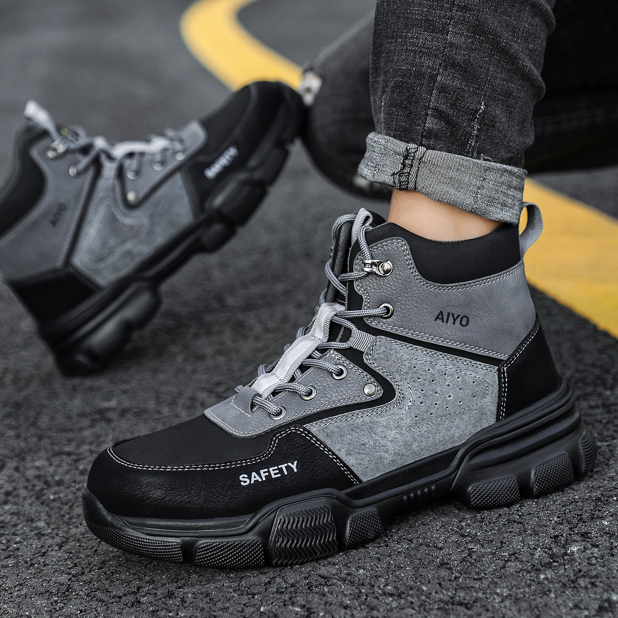 Mens sneaker sale work boots