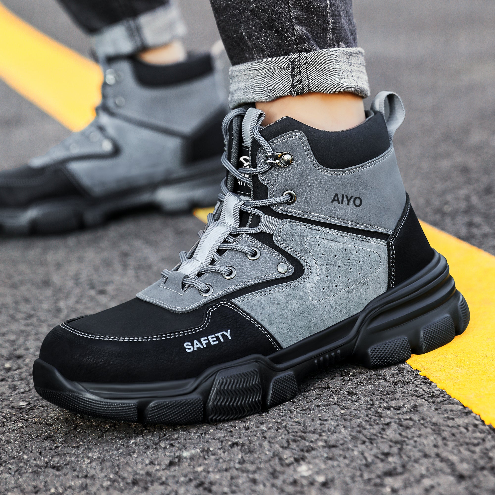 Black store safety shoes