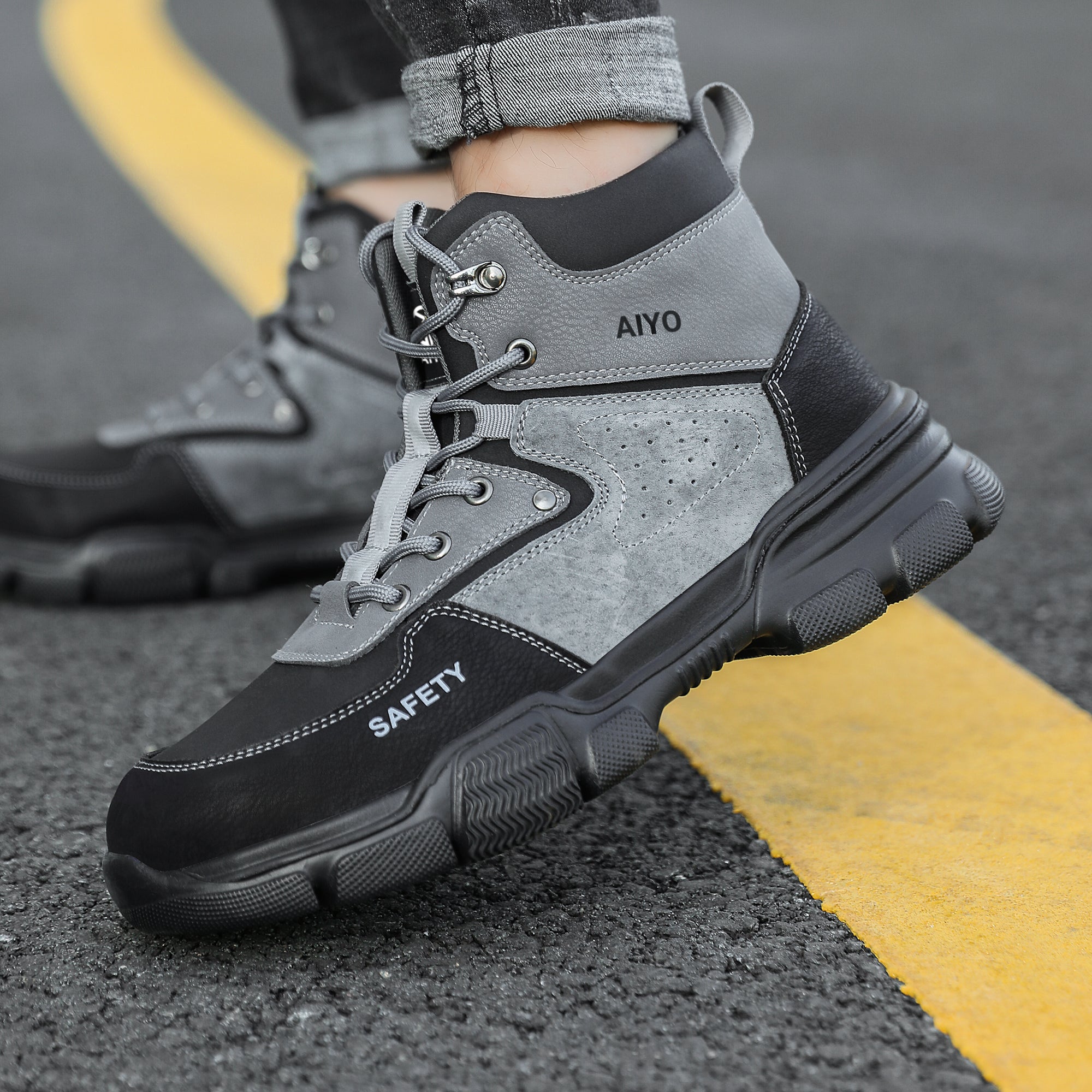 Men Safety Boots Safety Trainers Shoe Mens Hydra AY418 safety shoes AIYO SHOES   