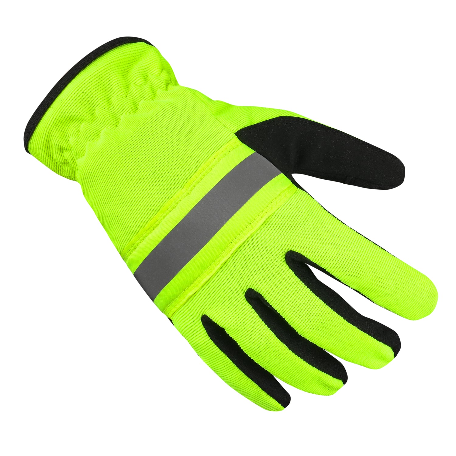 Lemax Hi Viz Reflector Safety Glove  Knuckle Protection Stretch Work Safety Yellow Safety Gloves AIYO SHOES   