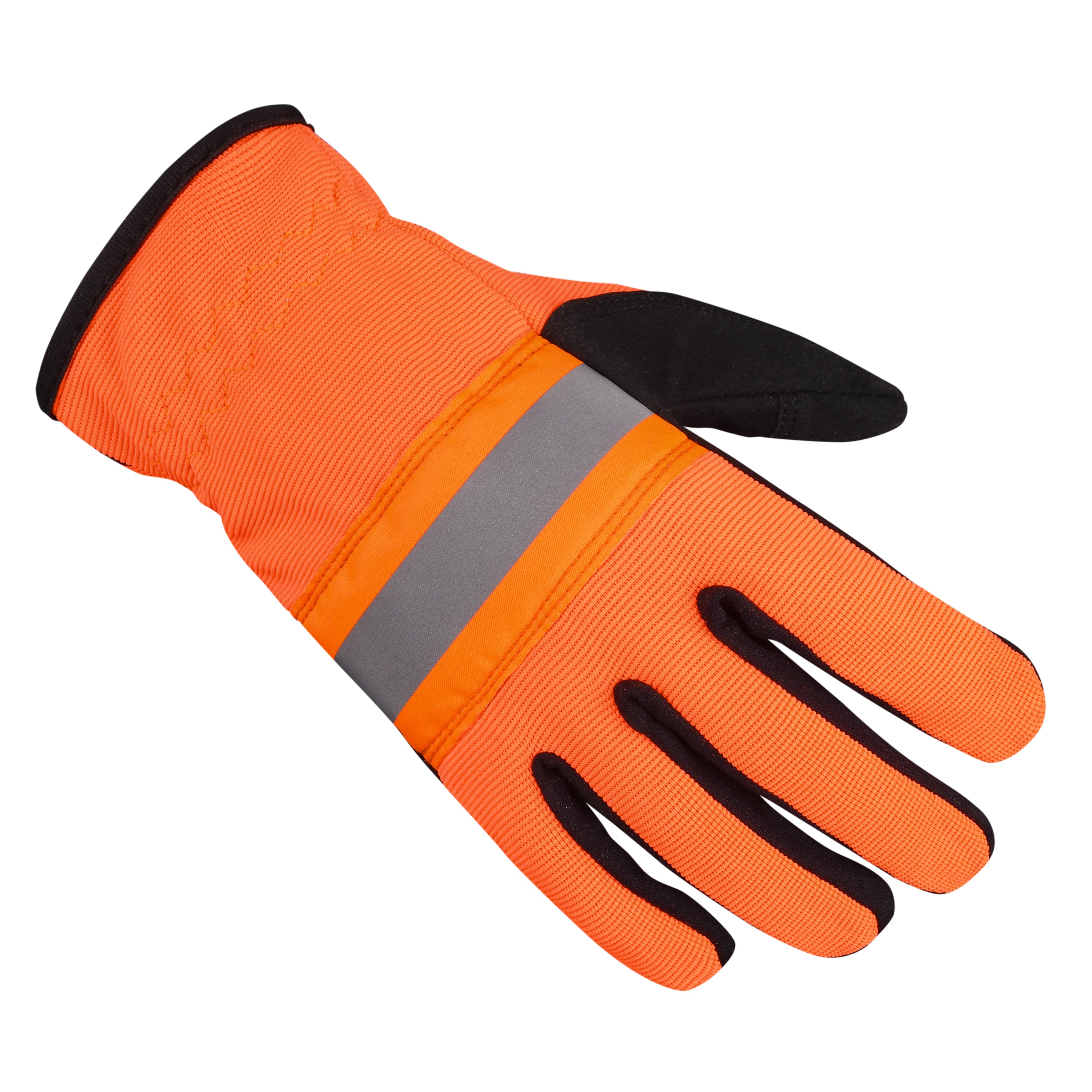 Lemax Hi Viz Orange Reflector Safety Glove Lemax Knuckle Protection Safety Glove Work Outdoor Safety Gloves AIYO SHOES   