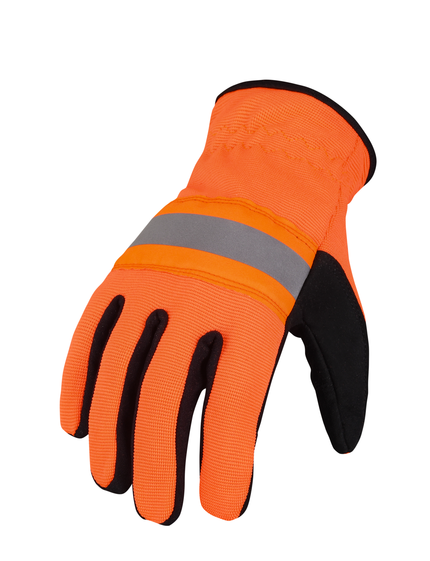 Lemax Hi Viz Orange Reflector Safety Glove Lemax Knuckle Protection Safety Glove Work Outdoor Safety Gloves AIYO SHOES   