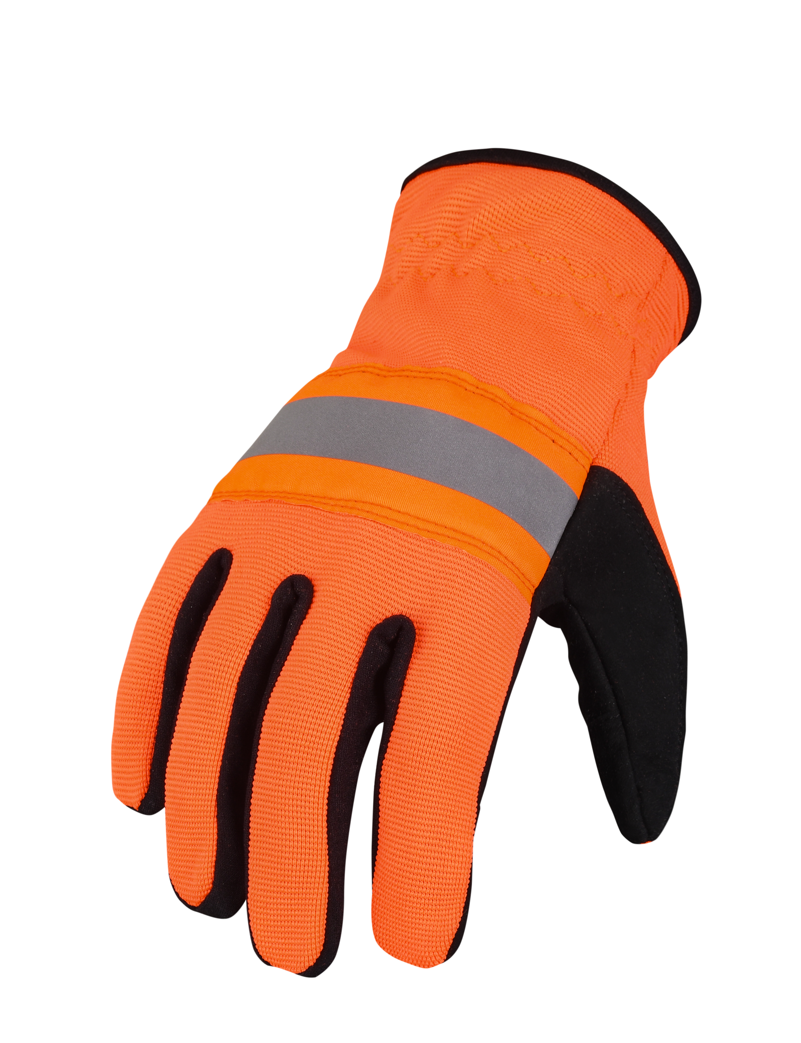 Lemax Hi Viz Orange Reflector Safety Glove Lemax Knuckle Protection Safety Glove Work Outdoor Safety Gloves AIYO SHOES   