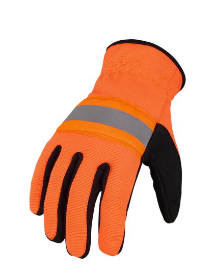 Lemax Hi Viz Orange Reflector Safety Glove Lemax Knuckle Protection Safety Glove Work Outdoor Safety Gloves AIYO SHOES   