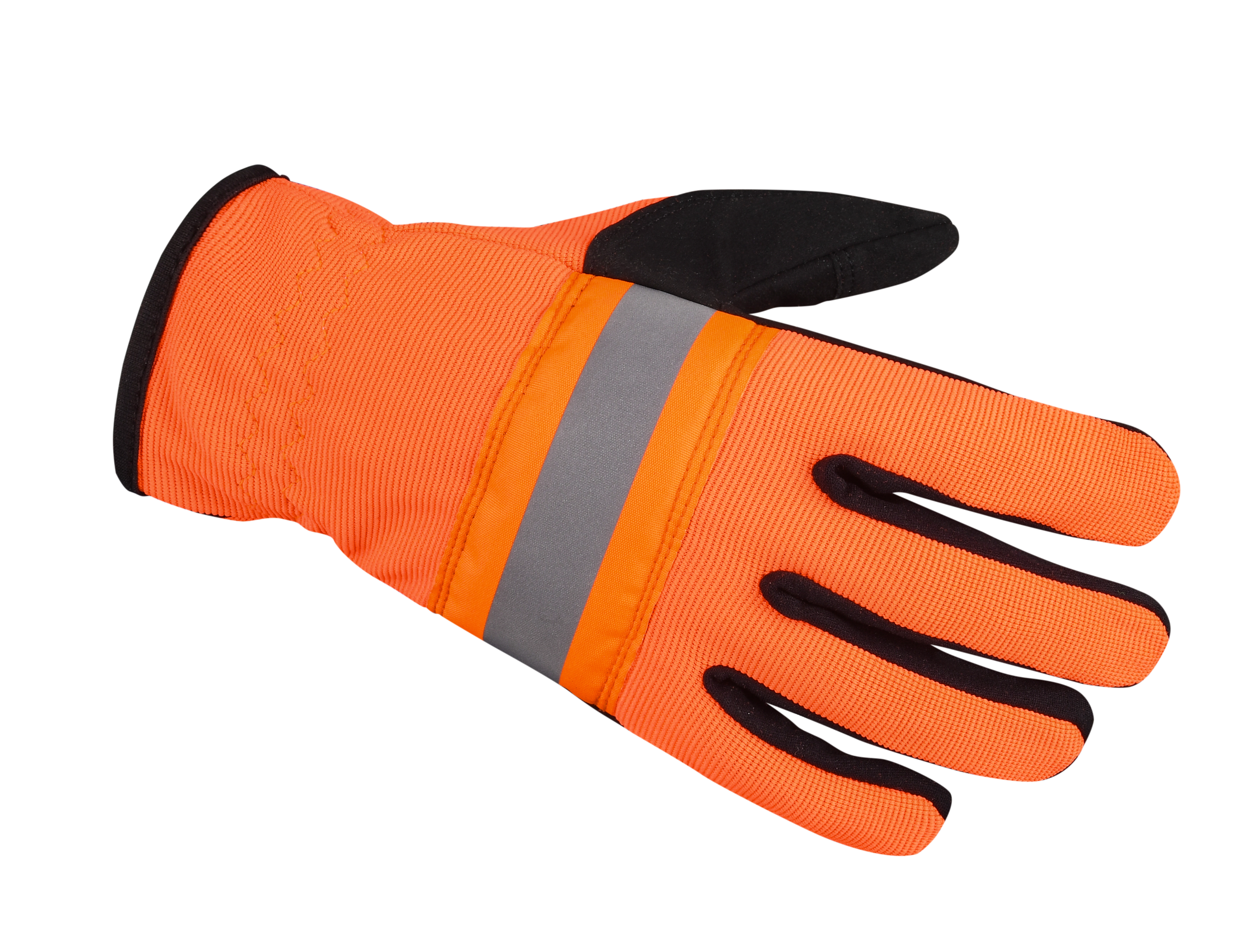 Lemax Hi Viz Orange Reflector Safety Glove Lemax Knuckle Protection Safety Glove Work Outdoor Safety Gloves AIYO SHOES   