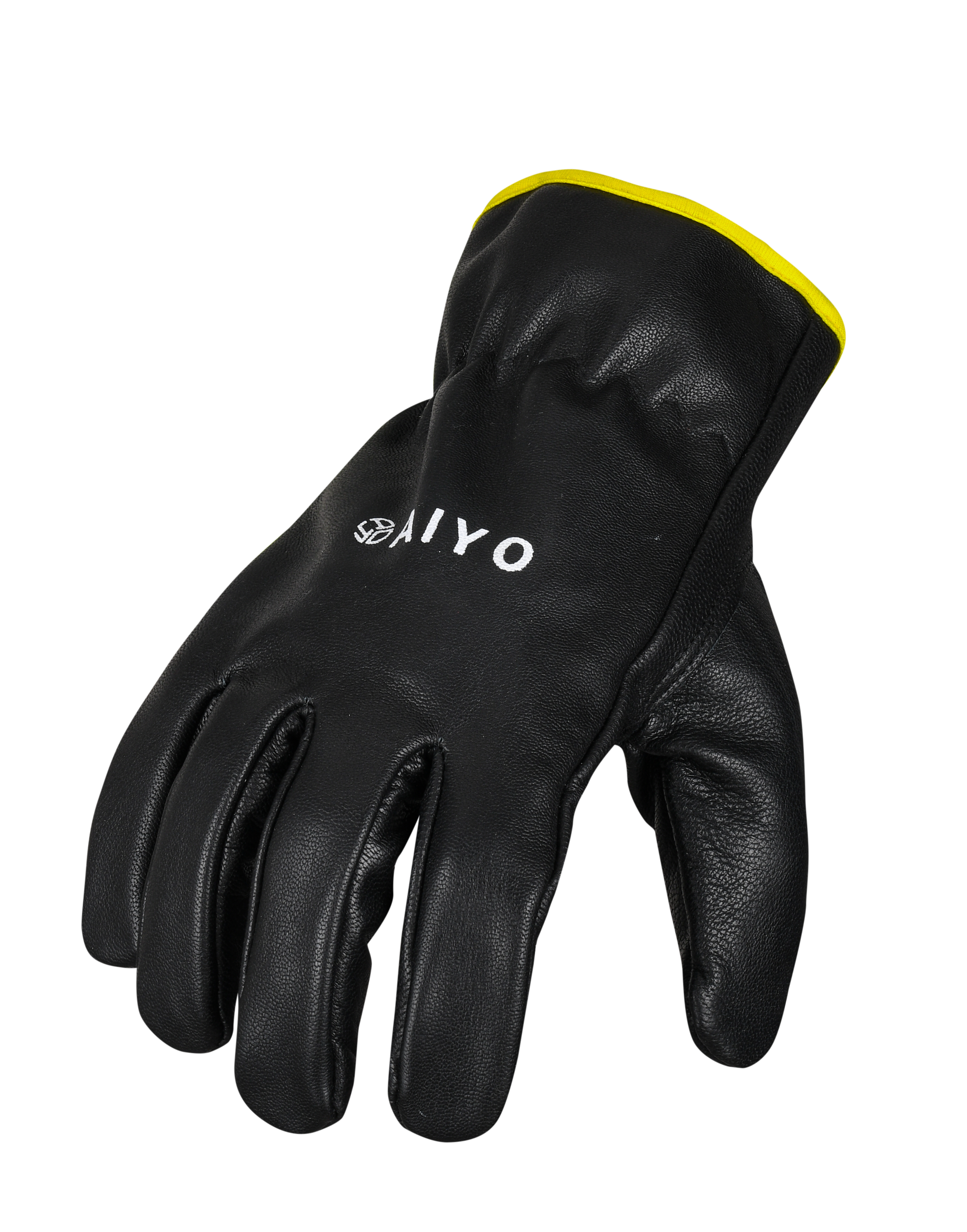 Ultra Safety Glove Driving Gardening General DIY Black Buffalo Leather - Polyester Binding Tape Safety Gloves AIYO SHOES   