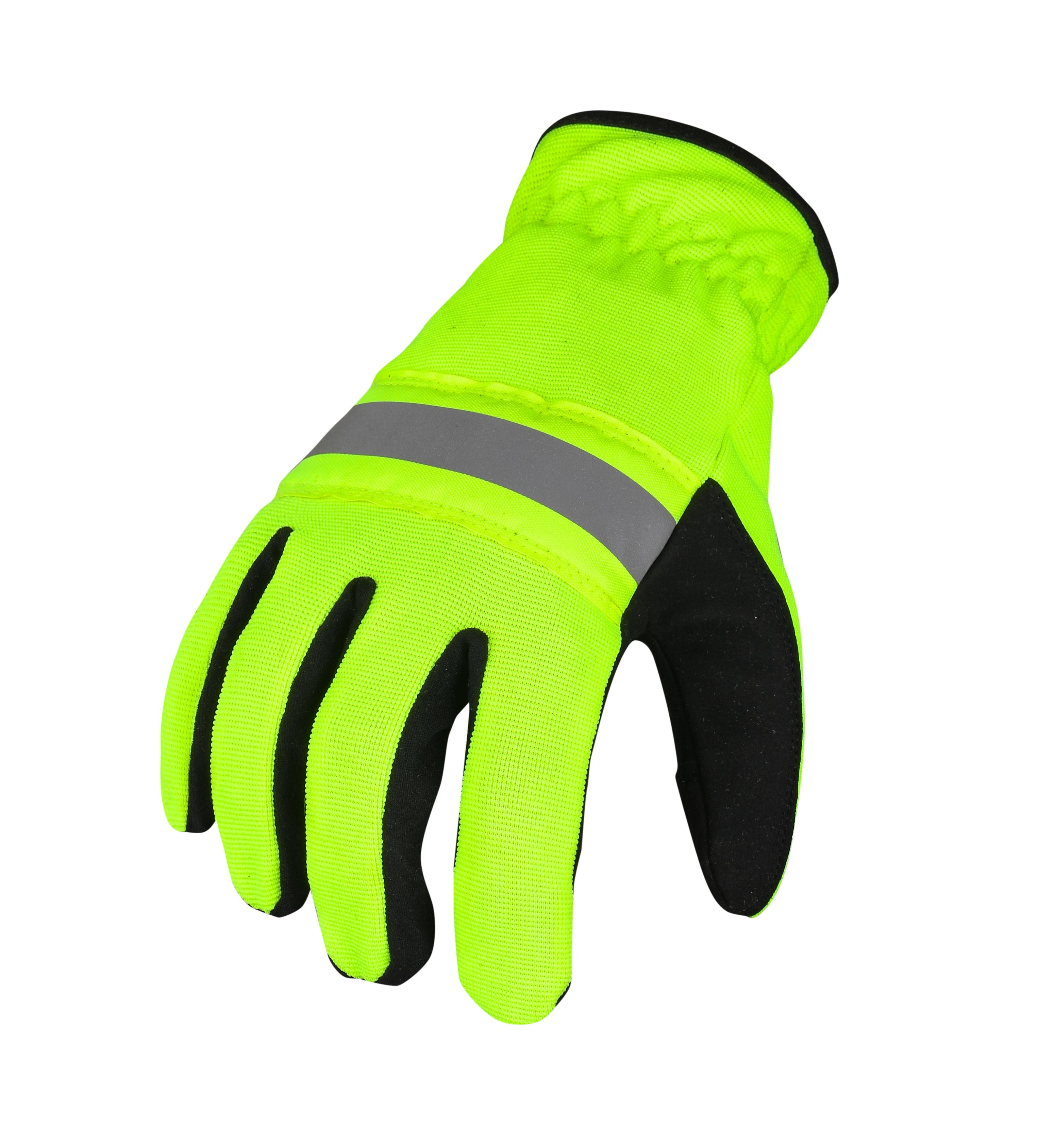 Lemax Hi Viz Reflector Safety Glove  Knuckle Protection Stretch Work Safety Yellow Safety Gloves AIYO SHOES   