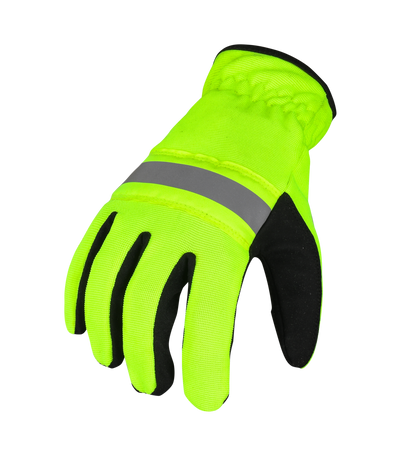 Lemax Hi Viz Reflector Safety Glove  Knuckle Protection Stretch Work Safety Yellow Safety Gloves AIYO SHOES   