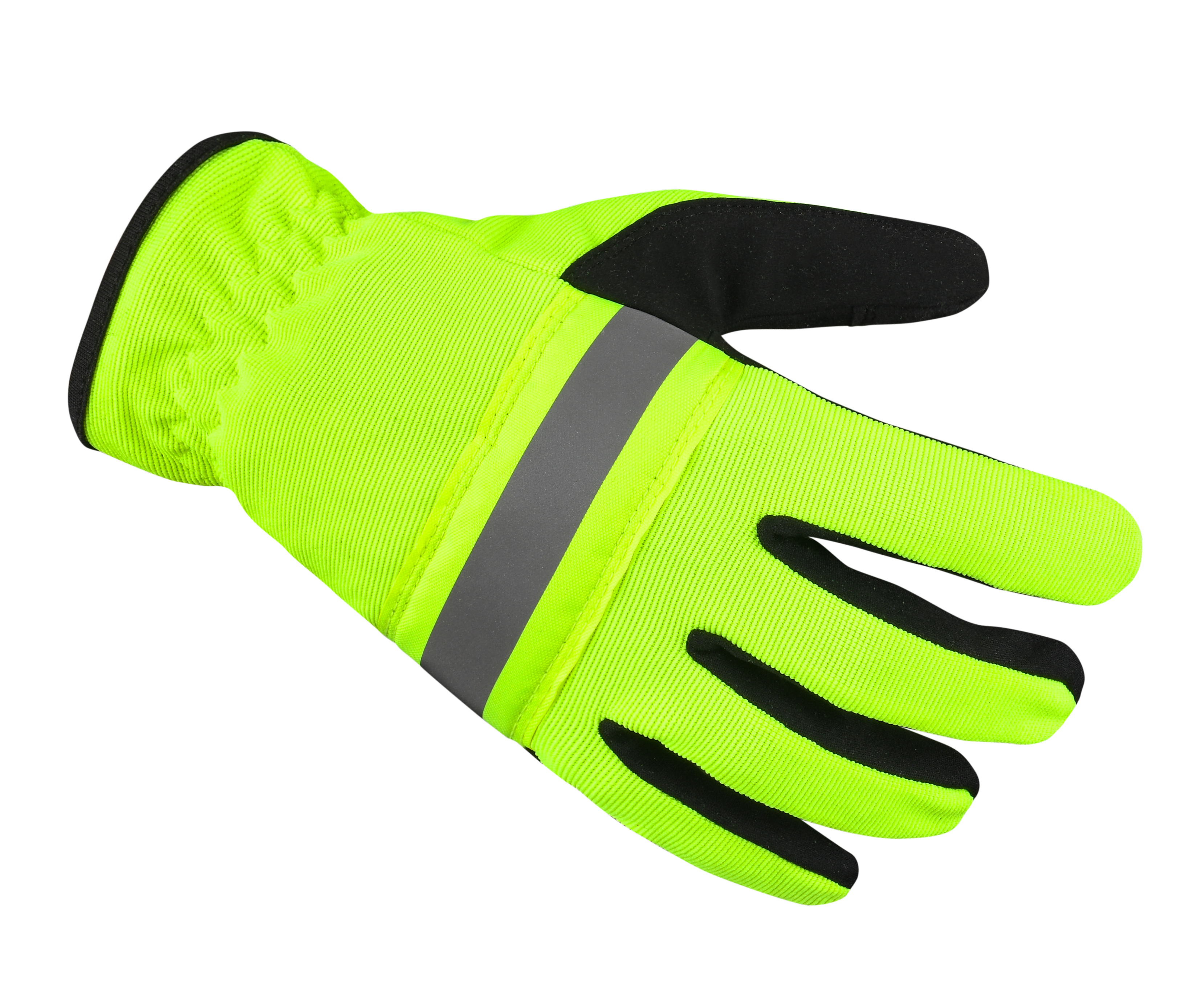 Lemax Hi Viz Reflector Safety Glove  Knuckle Protection Stretch Work Safety Yellow Safety Gloves AIYO SHOES   