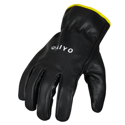 Ultra Safety Glove Driving Gardening General DIY Black Buffalo Leather - Polyester Binding Tape Safety Gloves AIYO SHOES X Large - Size 10  