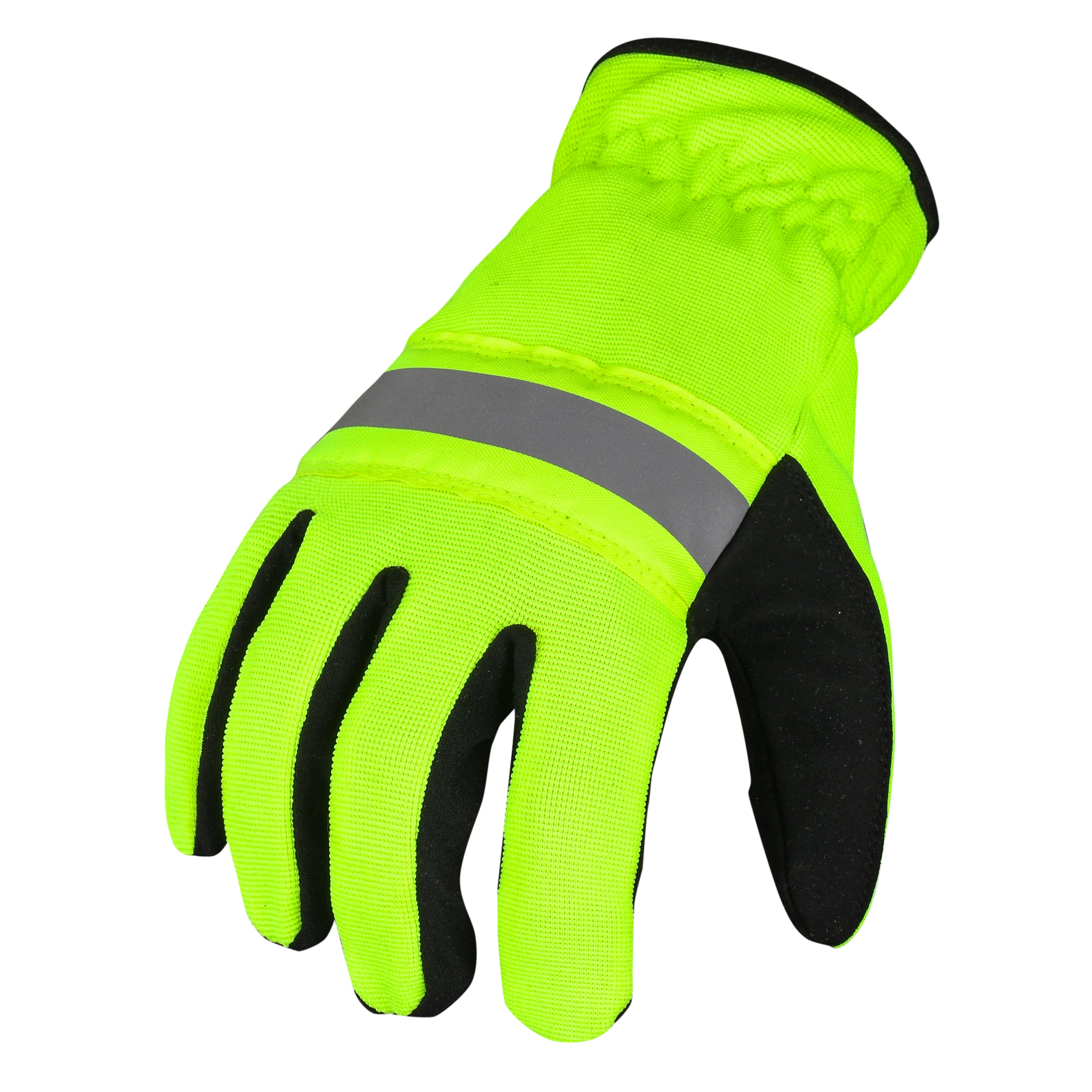 Lemax Hi Viz Reflector Safety Glove  Knuckle Protection Stretch Work Safety Yellow Safety Gloves AIYO SHOES   