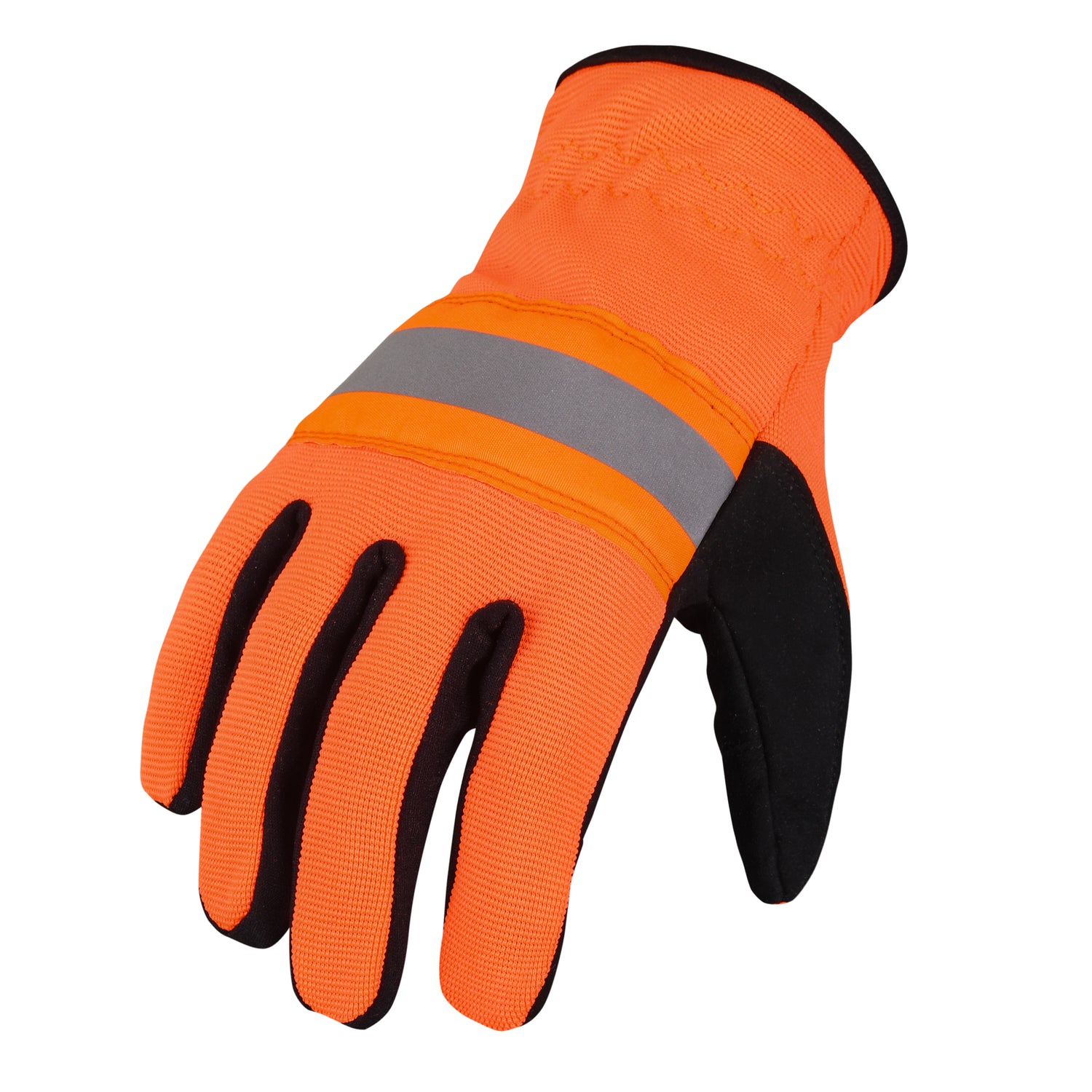 Lemax Hi Viz Orange Reflector Safety Glove Lemax Knuckle Protection Safety Glove Work Outdoor Safety Gloves AIYO SHOES   