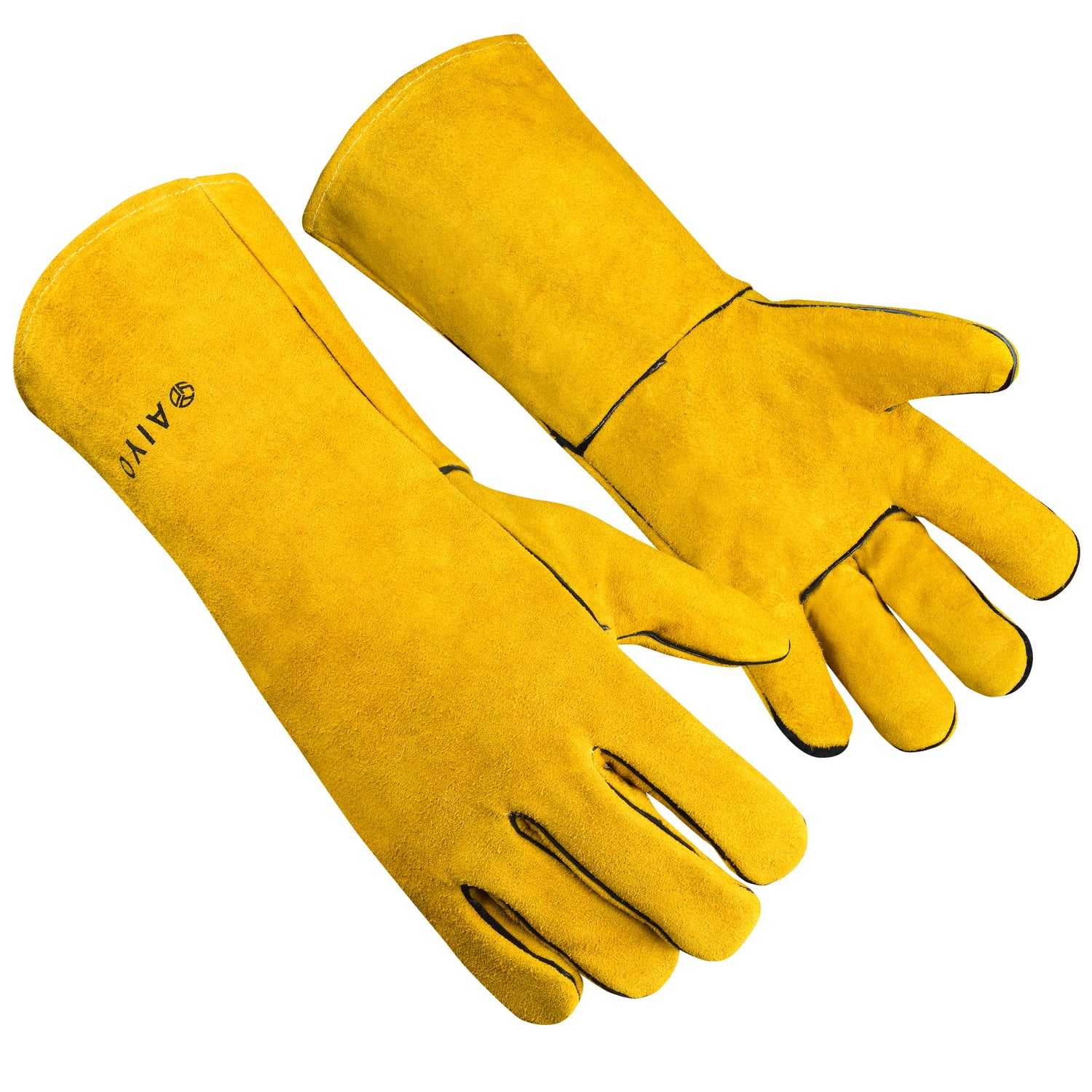 Velda Fire Safety Glove BBQ Welding Gauntlets Tan Full Sleeve Glove Safety Gloves AIYO SHOES   