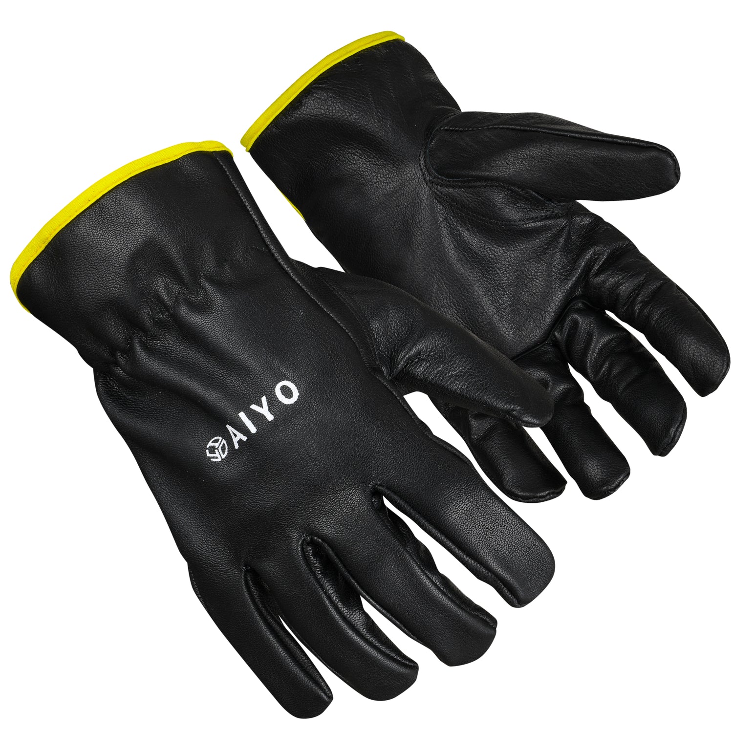 Ultra Safety Glove Driving Gardening General DIY Black Buffalo Leather - Polyester Binding Tape Safety Gloves AIYO SHOES Large - Size 9  