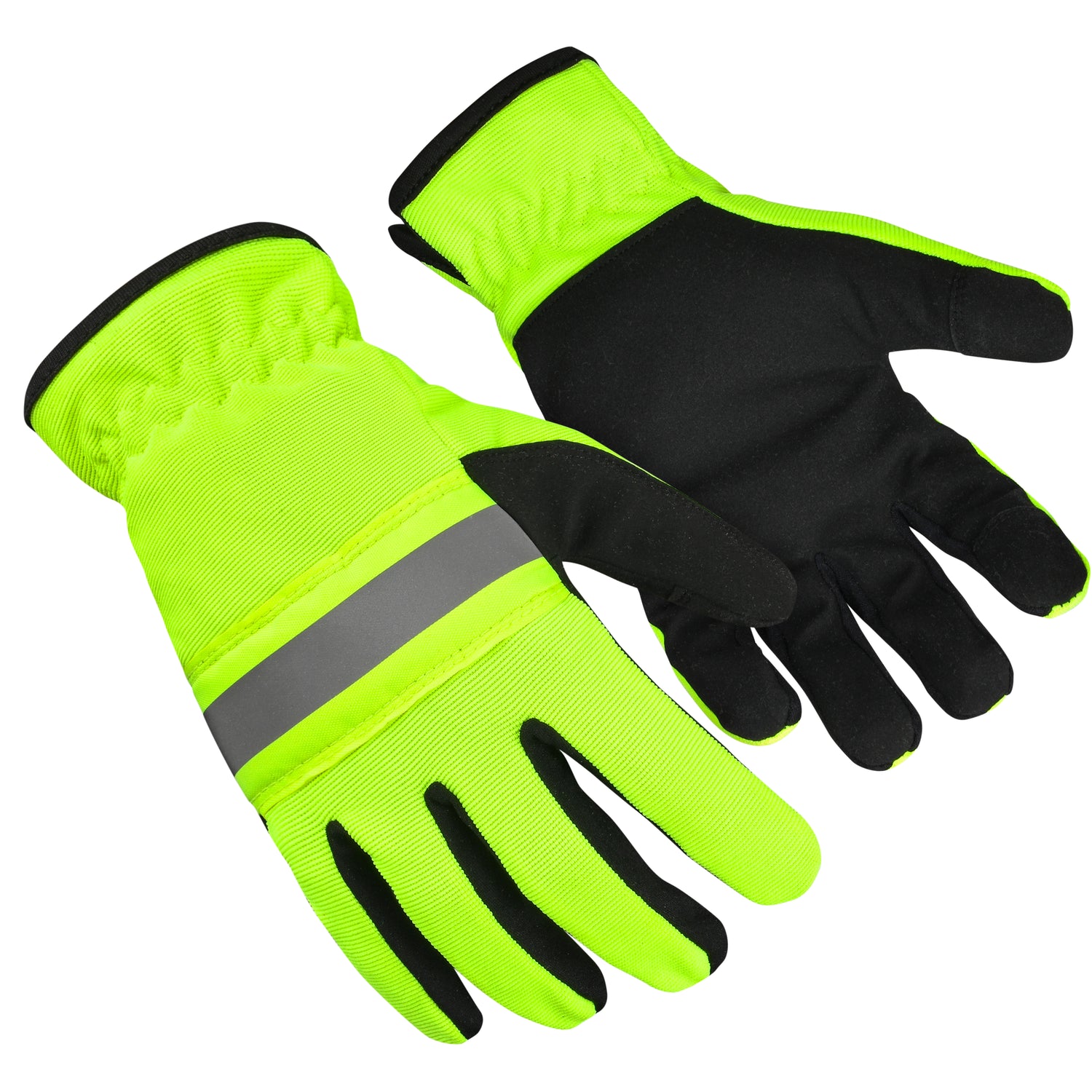 Lemax Hi Viz Reflector Safety Glove  Knuckle Protection Stretch Work Safety Yellow Safety Gloves AIYO SHOES Large - Size 9  