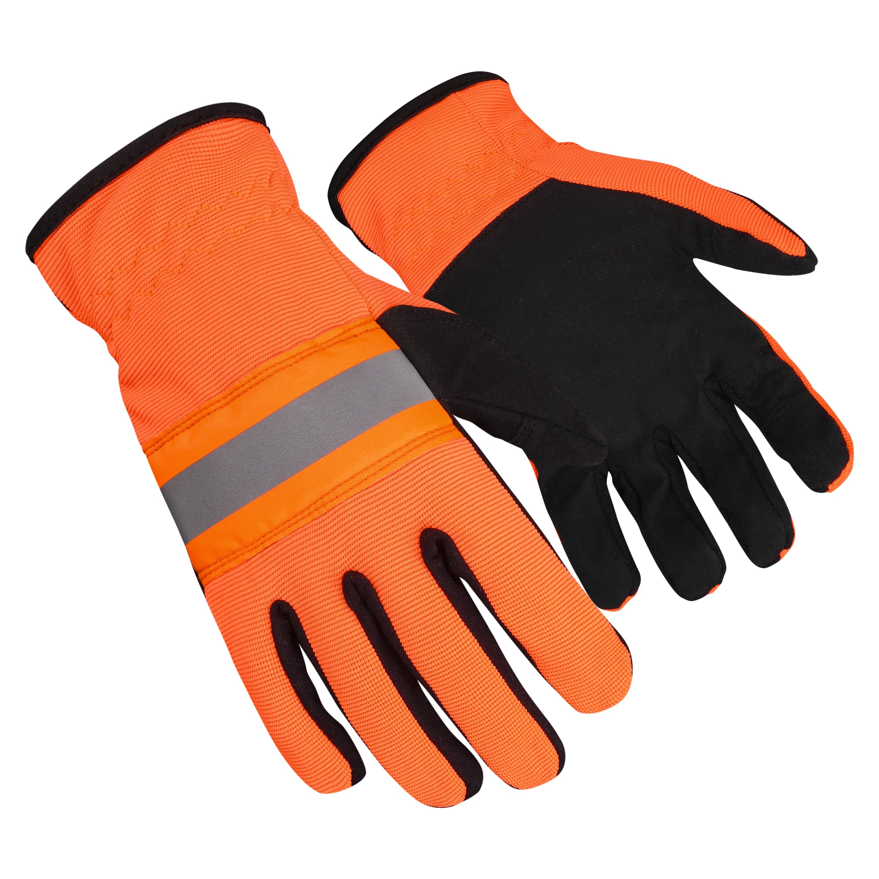 Lemax Hi Viz Orange Reflector Safety Glove Lemax Knuckle Protection Safety Glove Work Outdoor Safety Gloves AIYO SHOES Large - Size 9  