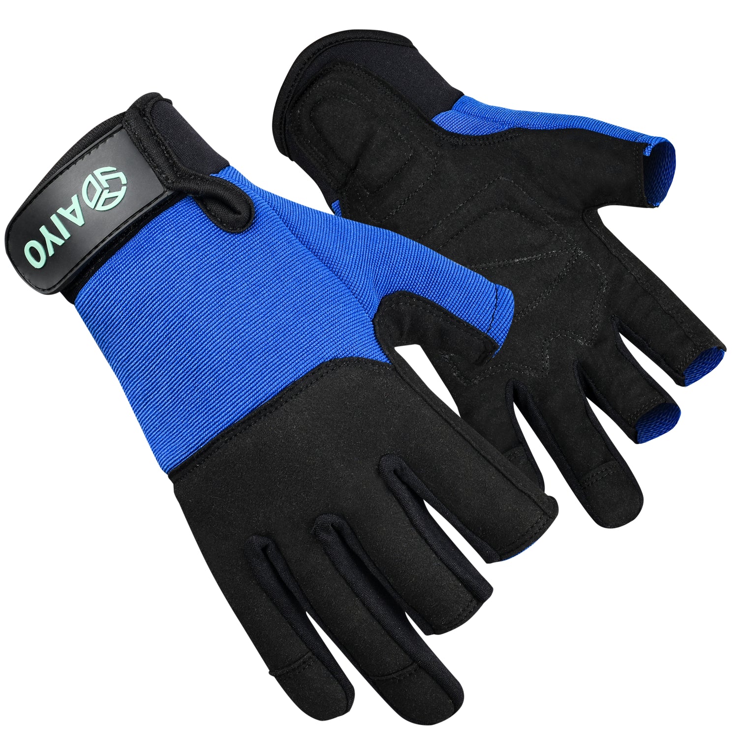 Octavia Safety Glove Short Finger Palm Padding Fabric Cut Resistant Wrist Closure Precision Glove Safety Gloves AIYO SHOES Large - Size 9  