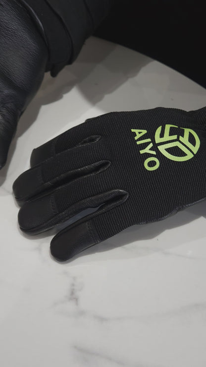 Onyx: Full-Black Leather Palm Safety Glove for Gardening, Building, and Woodworking – Versatile and Durable Hand Protection